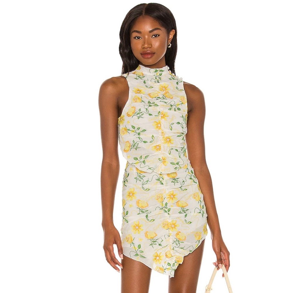 GUIZIO Linen Embroidered Floral Top